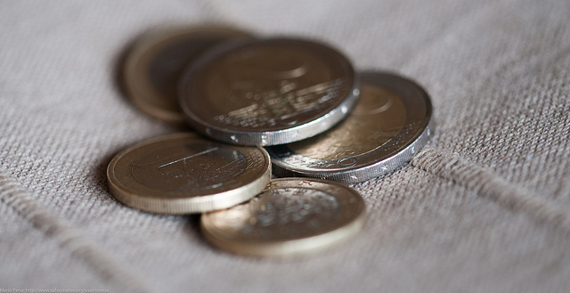 Coins on cloth